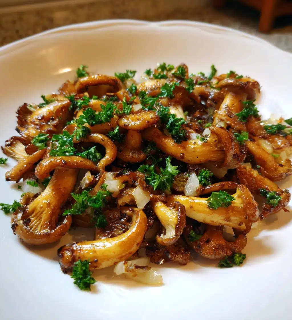sauteed oyster mushrooms - detail 1