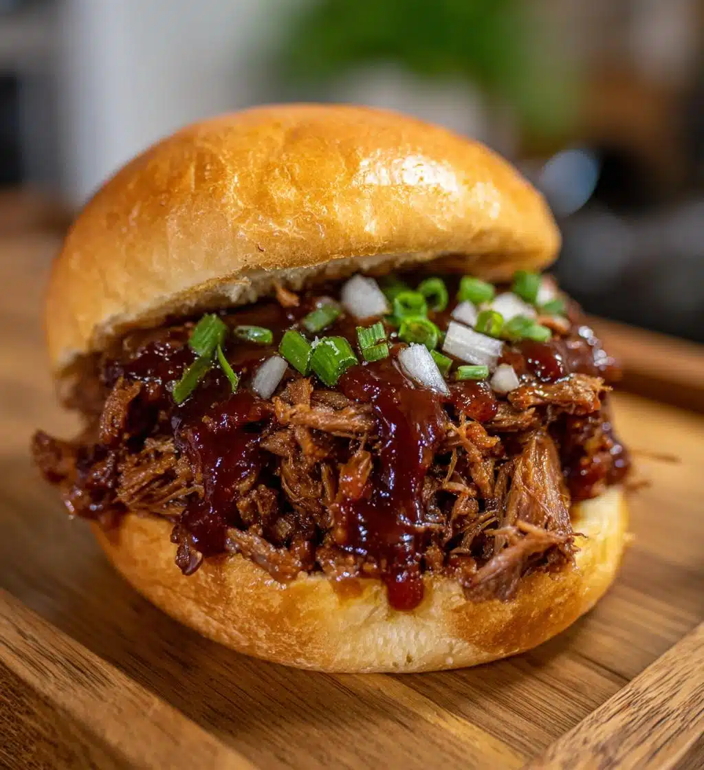 slow cooker shredded beef sandwiches - detail 1