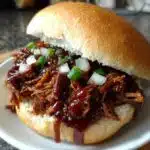 slow cooker shredded beef sandwiches