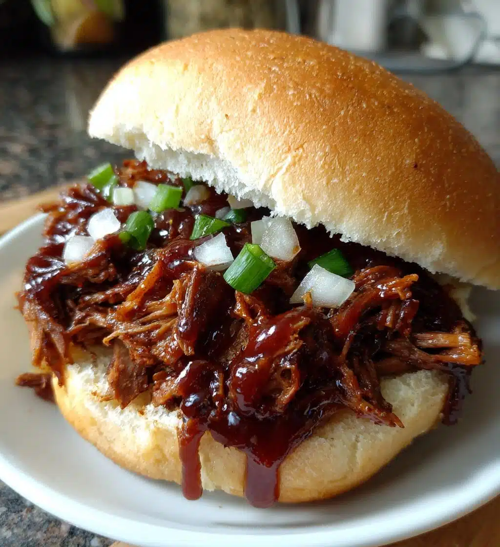 slow cooker shredded beef sandwiches