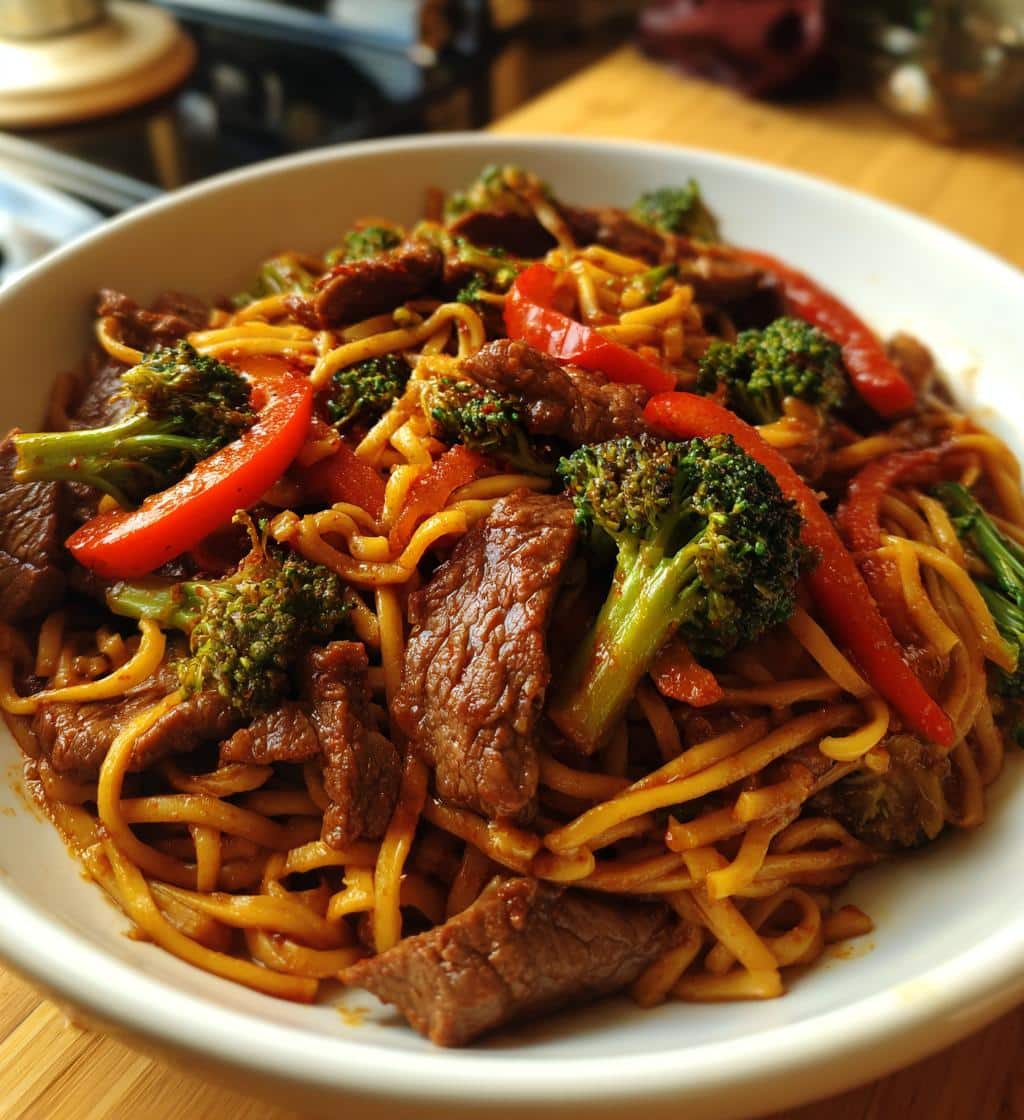 spicy korean gochujang beef noodles recipe - detail 1