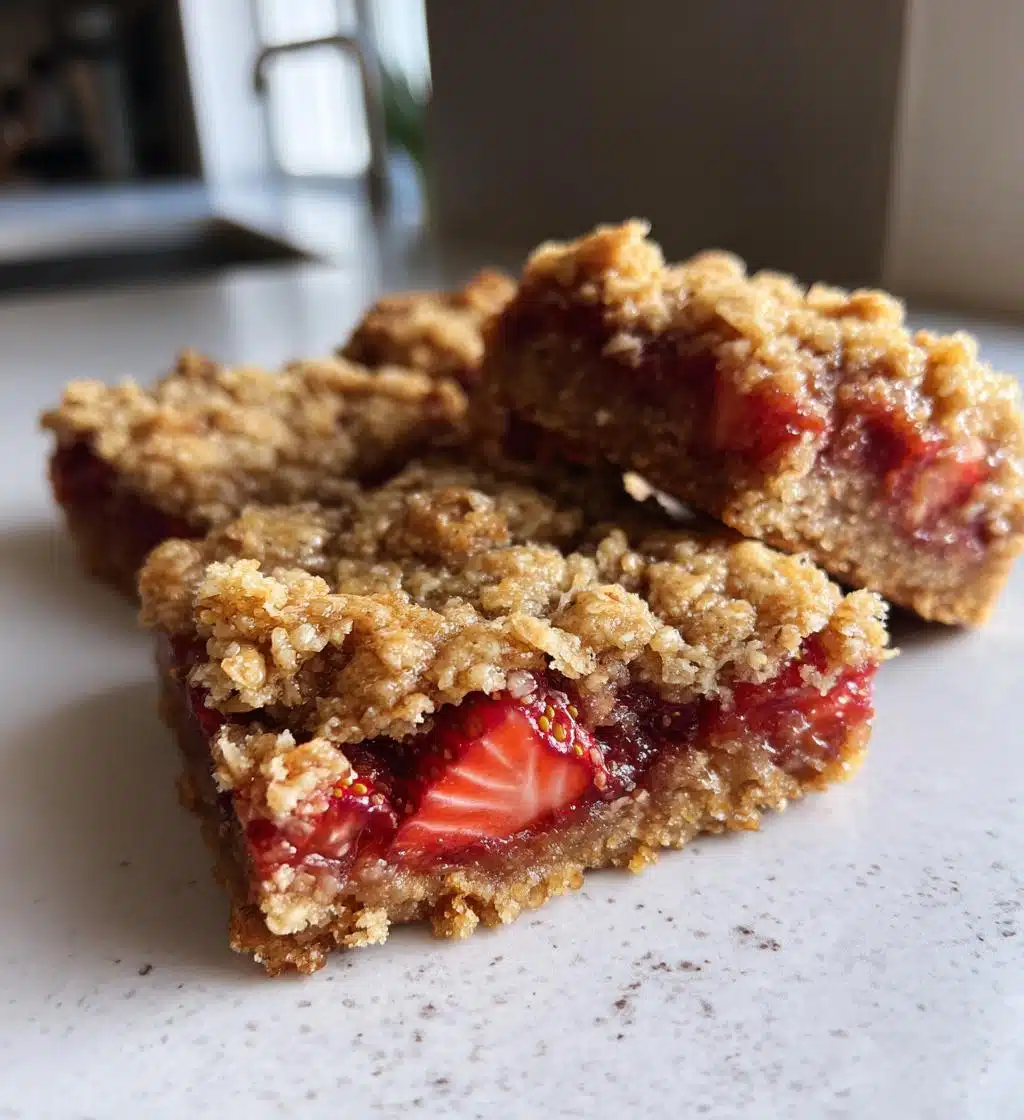 strawberry crumb bars vegan gluten free - detail 1