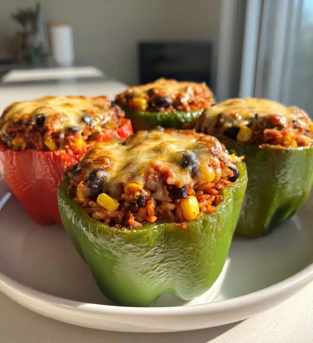 stuffed bell peppers vegetarian recipe - detail 1