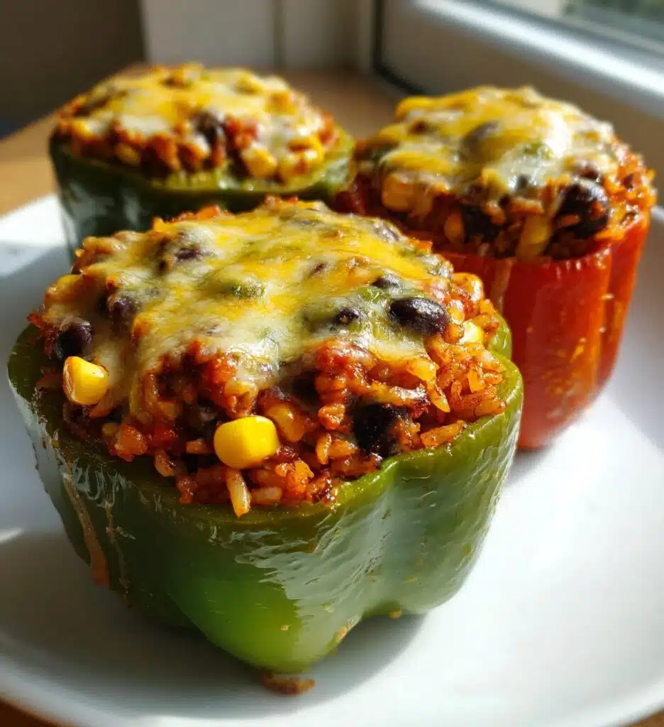 stuffed bell peppers vegetarian recipe