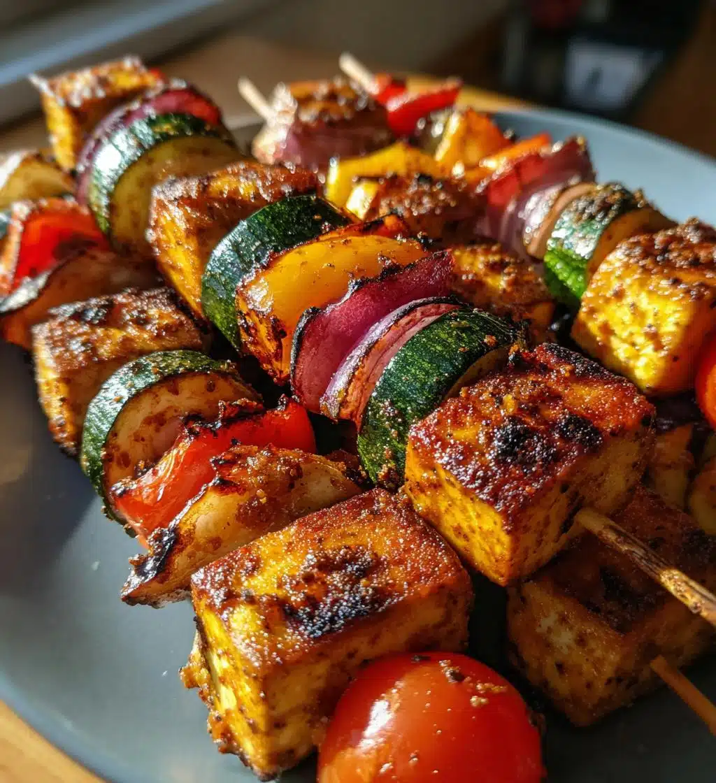 tofu vegetable kabobs - detail 1