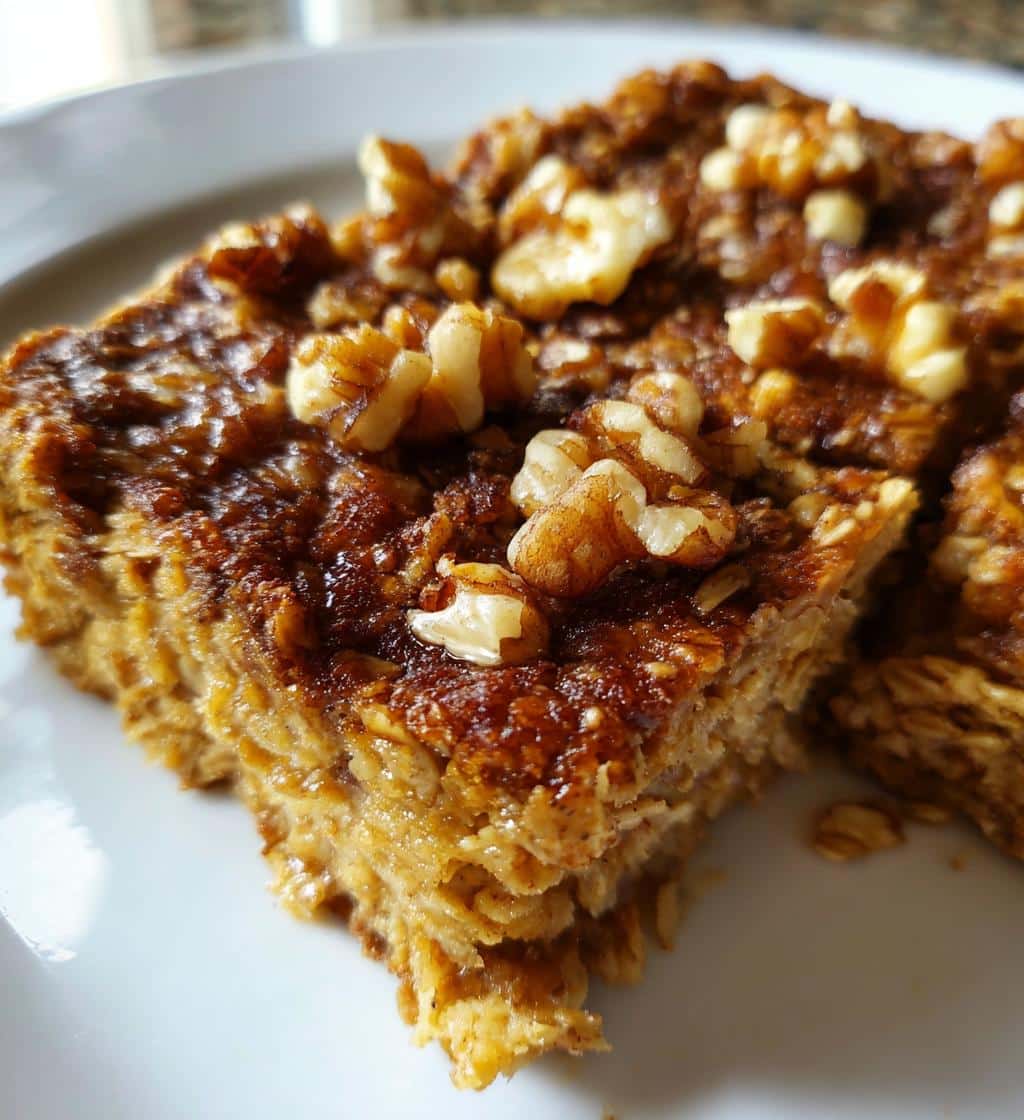 vegan baked banana oatmeal - detail 1