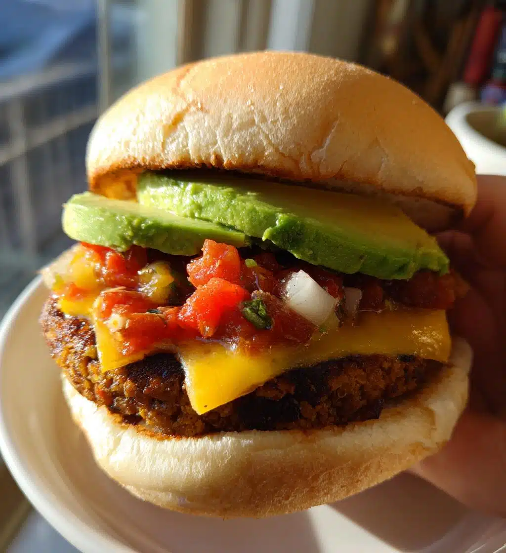 vegan black bean burger - detail 1