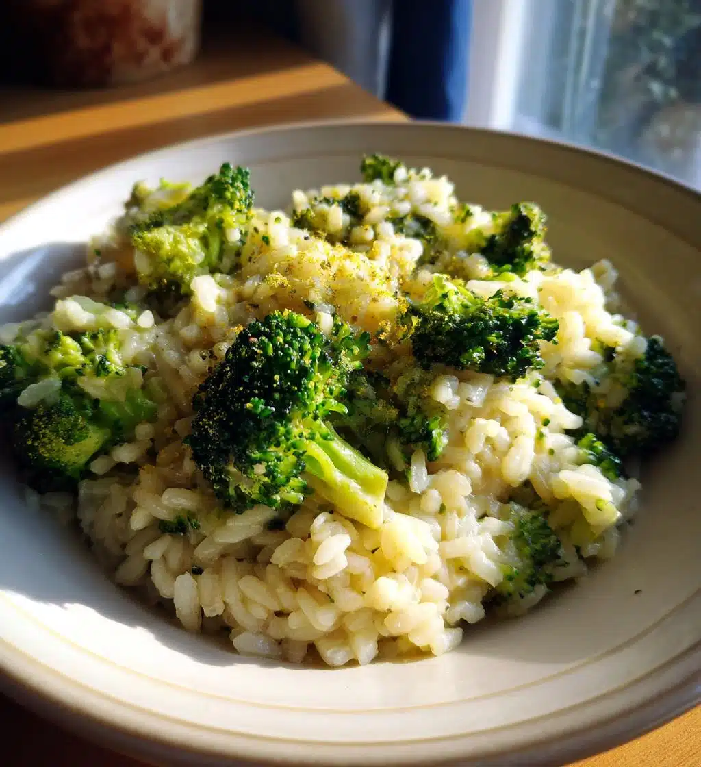vegan broccoli risotto - detail 1