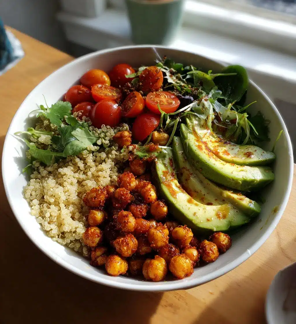 vegan buddha bowl roasted chickpeas - detail 1