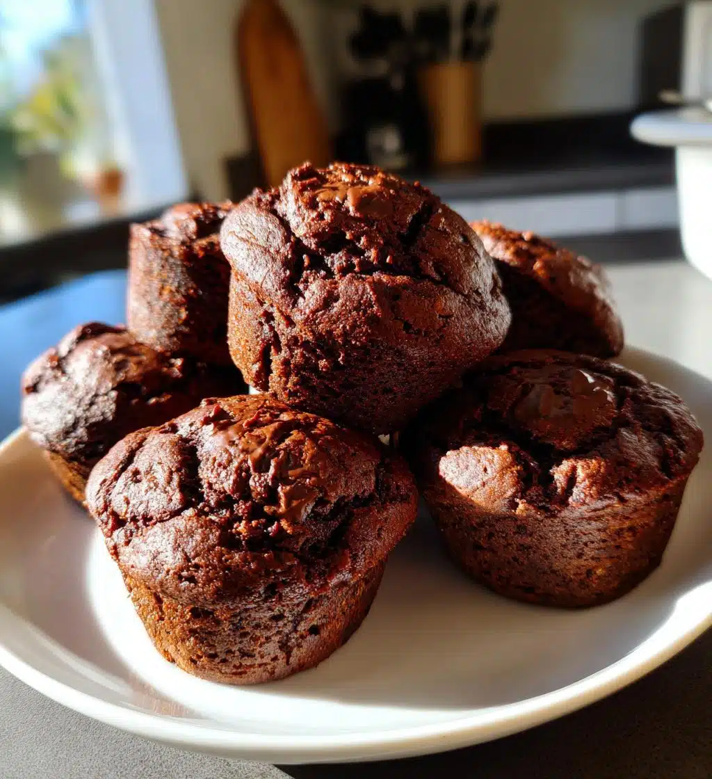 vegan chocolate muffins - detail 1
