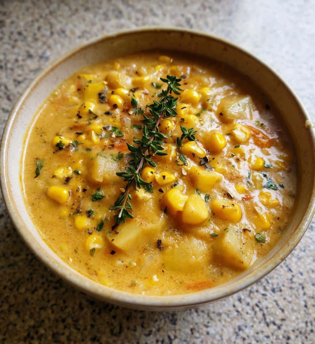 vegan corn chowder - detail 1
