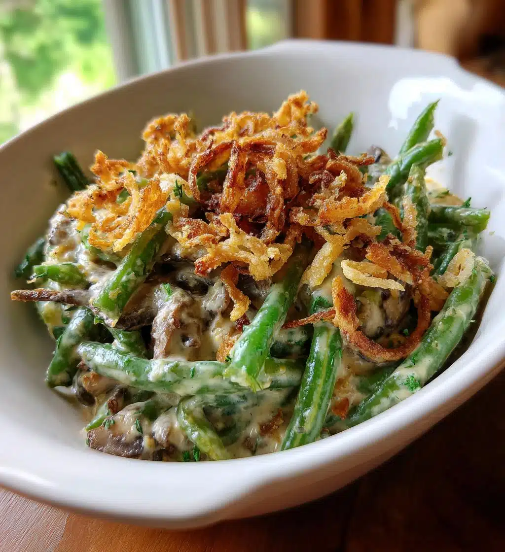 vegan green bean casserole - detail 1