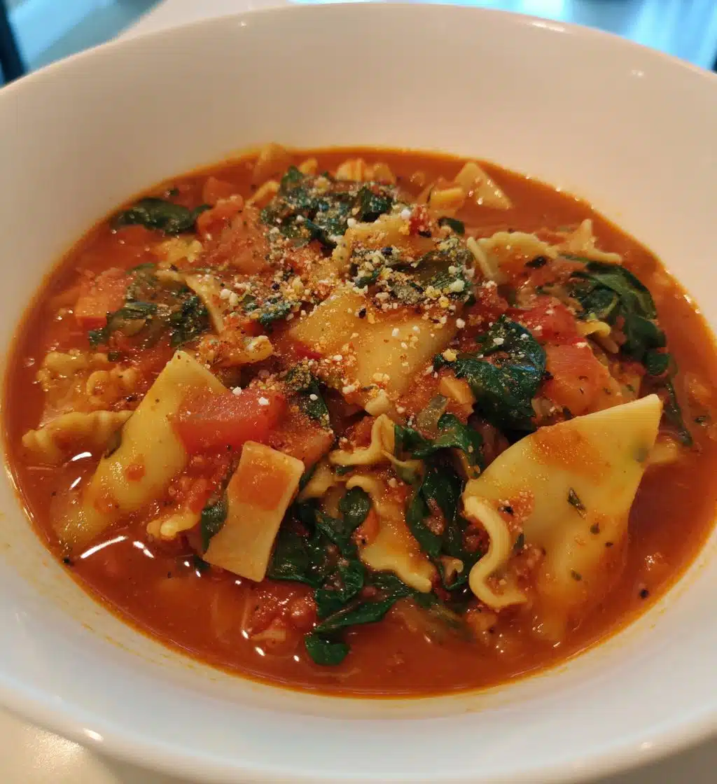 vegan lasagna soup - detail 1