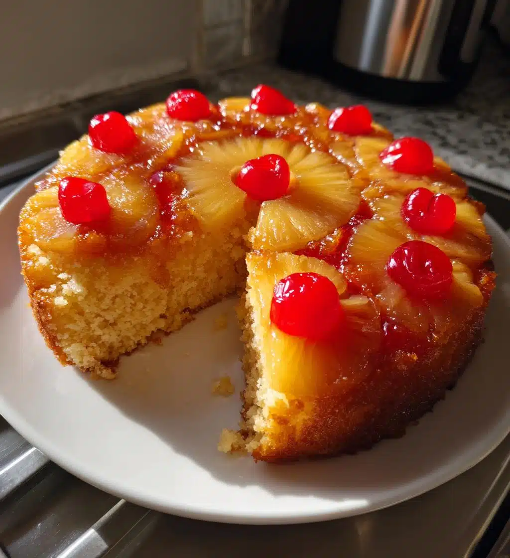 vegan pineapple upside down cake - detail 1