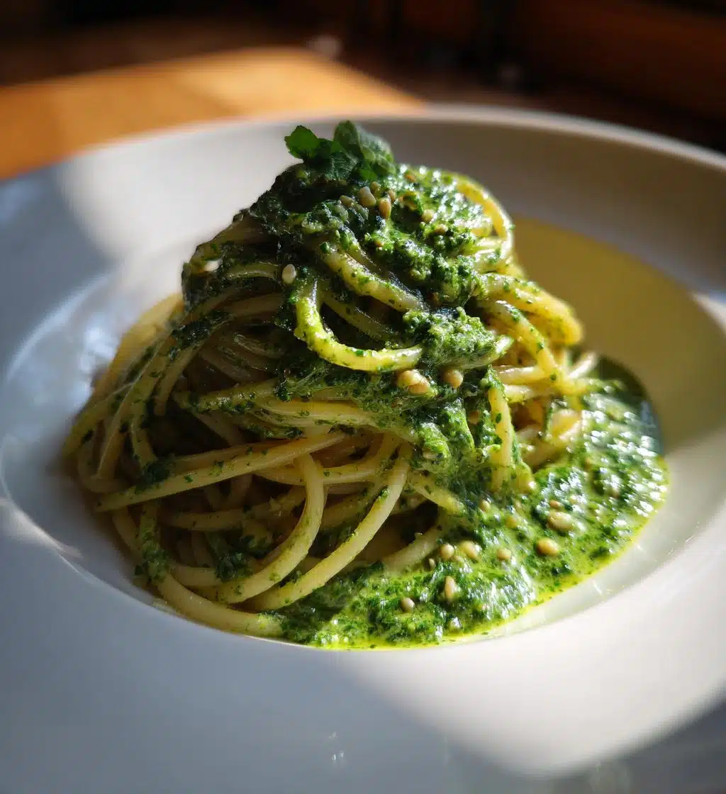 vegan spinach pasta sauce recipe - detail 1