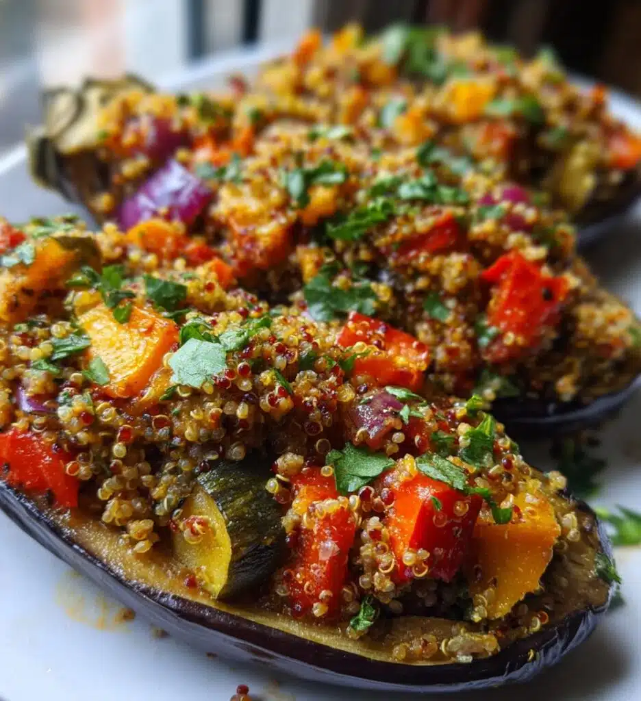 vegan stuffed eggplant