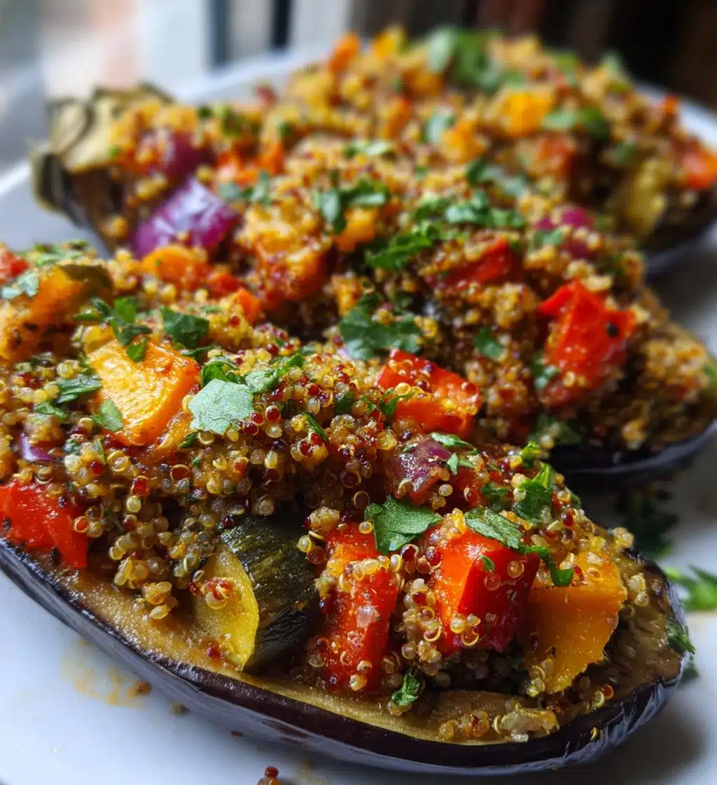 vegan stuffed eggplant
