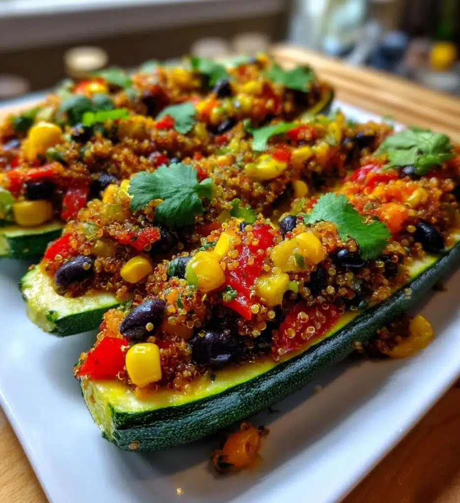 vegan stuffed zucchini
