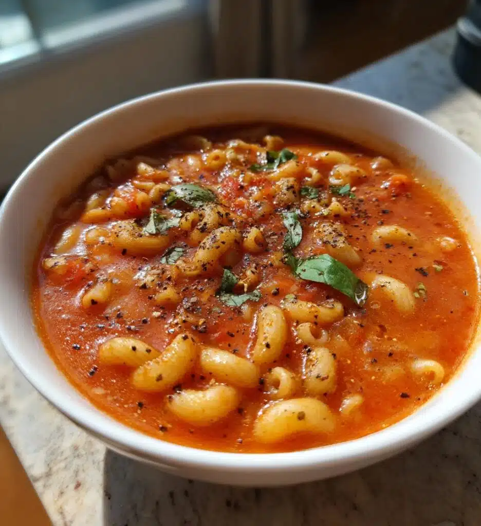 vegan tomato pasta soup