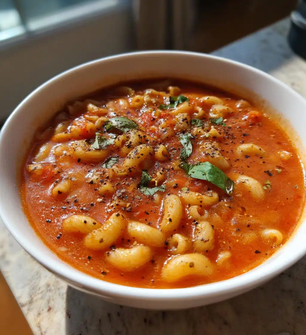 vegan tomato pasta soup