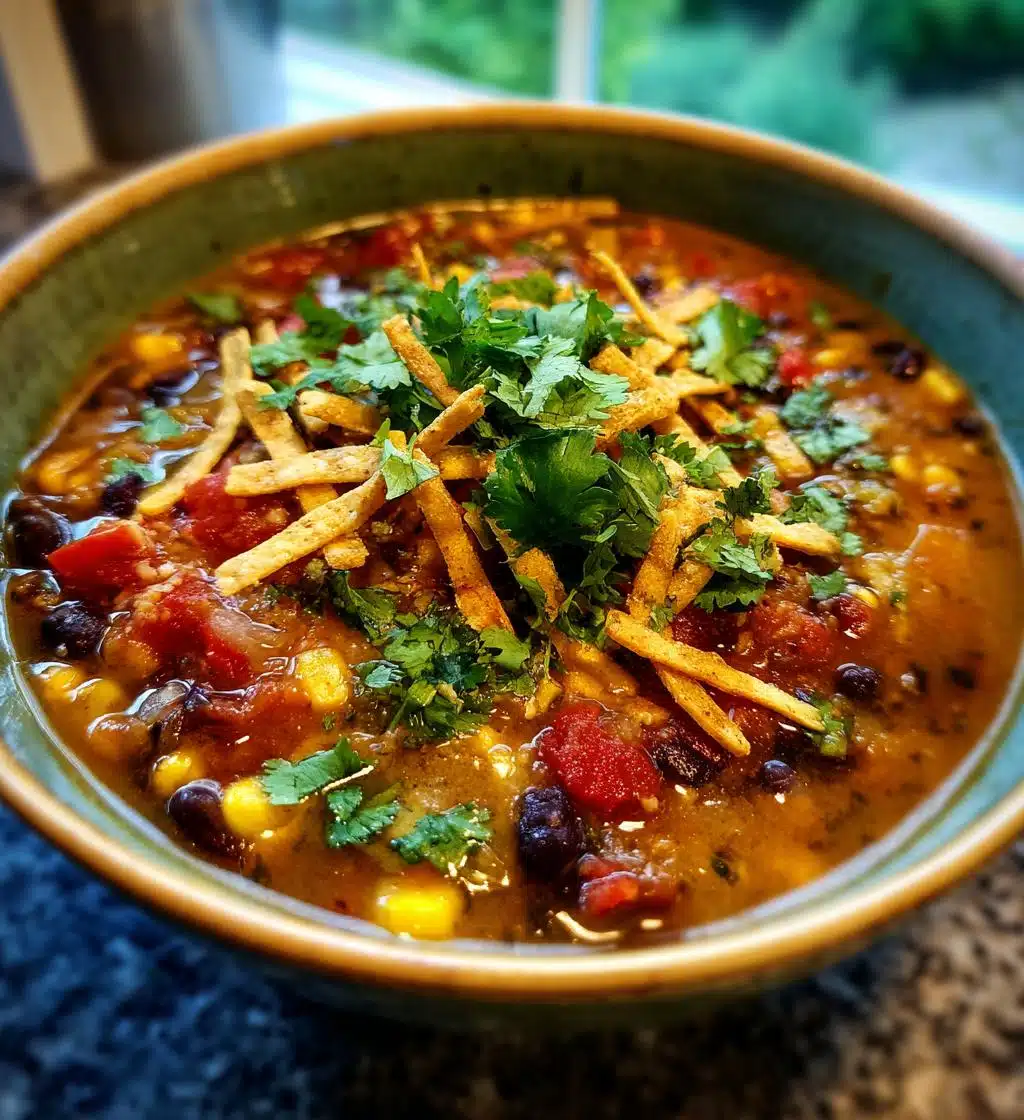 vegan tortilla soup - detail 1