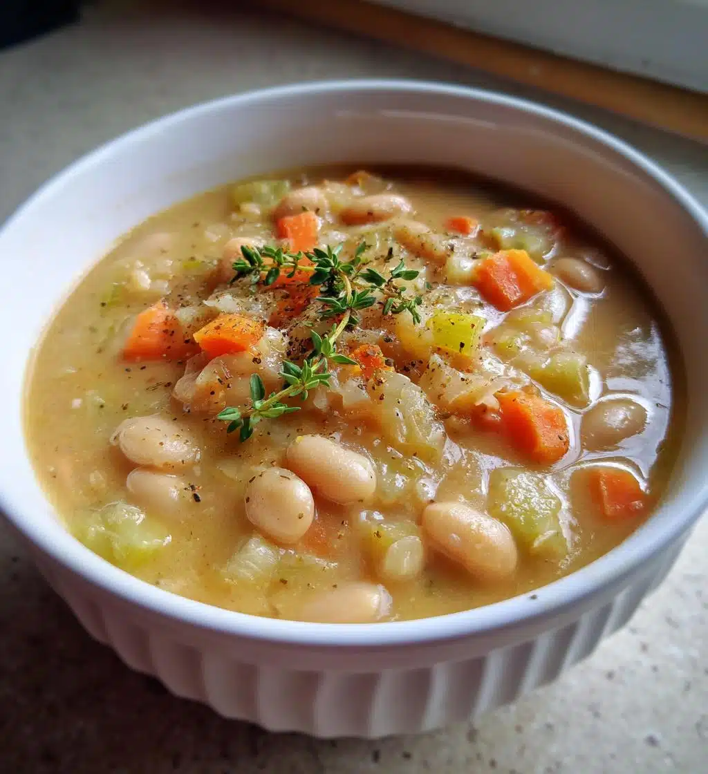 vegan white bean soup - detail 1