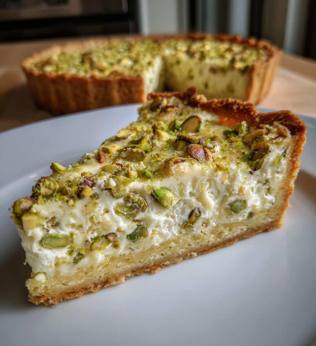 vegan white chocolate pistachio tart recipe - detail 1