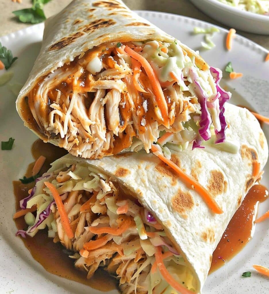 BBQ Chicken Coleslaw Wraps