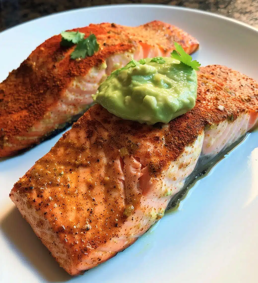Baked Cajun Salmon with Avocado Sauce - detail 1