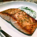 Baked Salmon with Dill Yogurt Sauce
