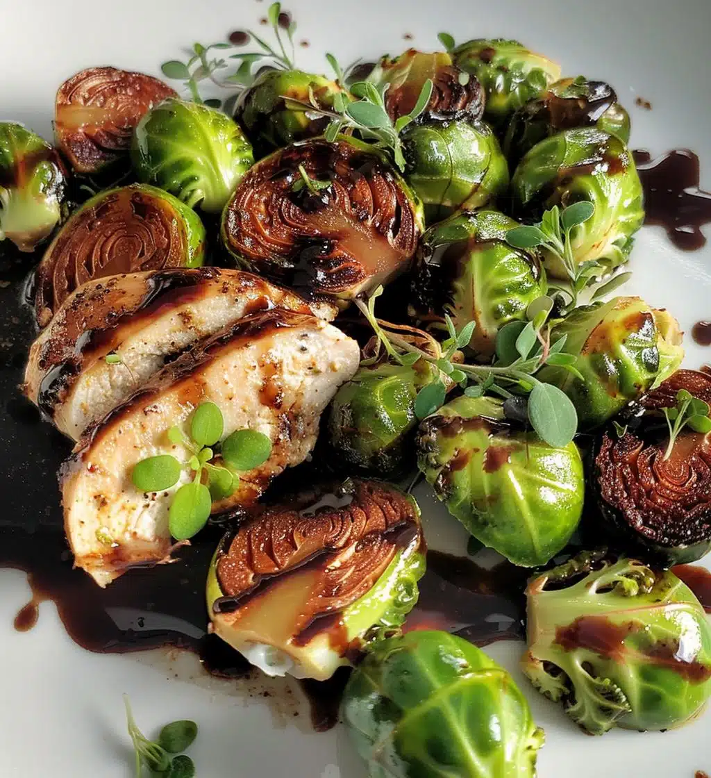 Balsamic Glazed Brussels & Chicken - detail 1