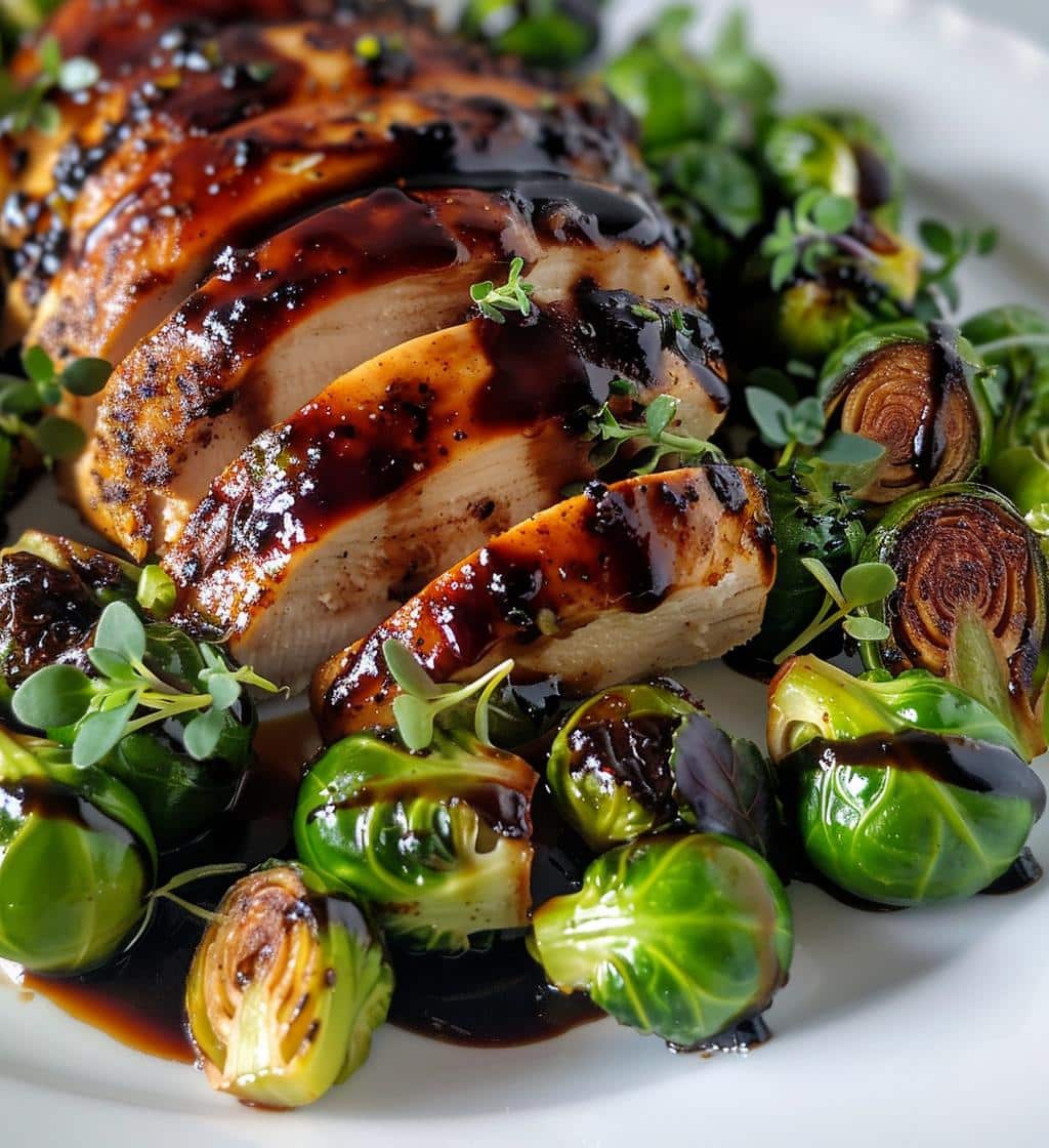 Balsamic Glazed Brussels & Chicken