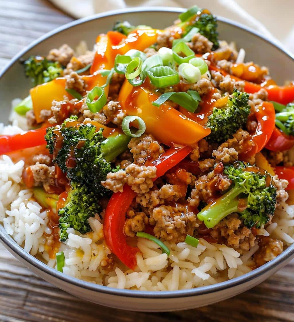 Bang Bang Ground Turkey Rice Bowls