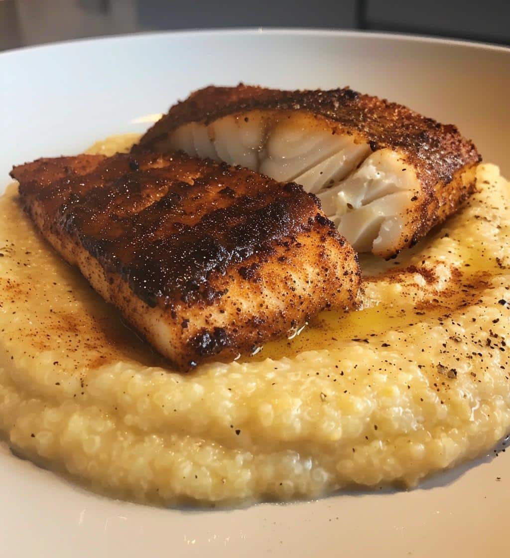 Blackened Catfish and Grits - detail 1
