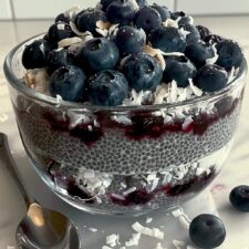 Blueberry Coconut Chia Pudding (unsweetened) Delight Awaits