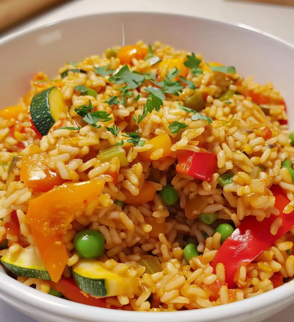 Brown Rice Veggie Paella - detail 1