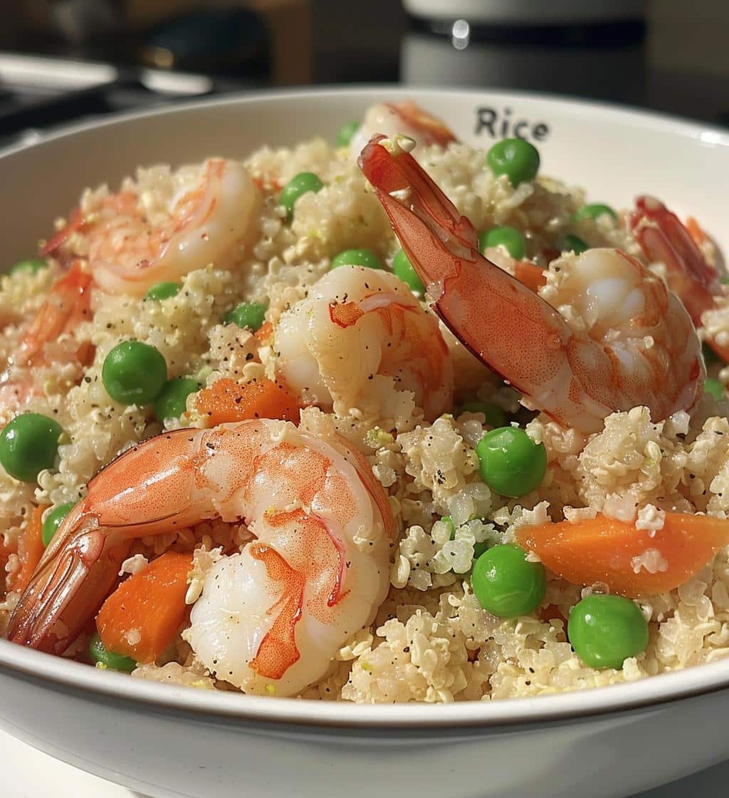 Cauliflower Fried “Rice” with Shrimp