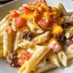 Cheeseburger Alfredo Pasta