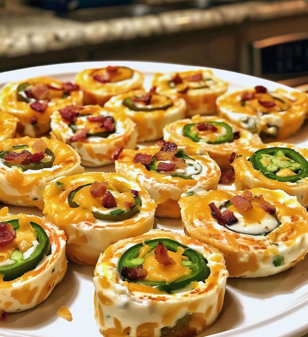 Cheesy Bacon Jalapeño Pinwheels