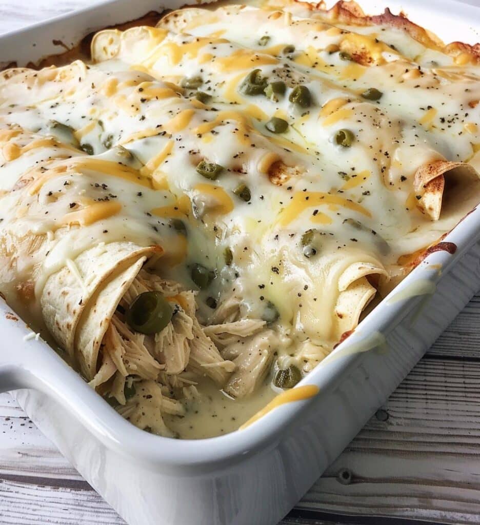 Chicken Enchiladas White Sauce