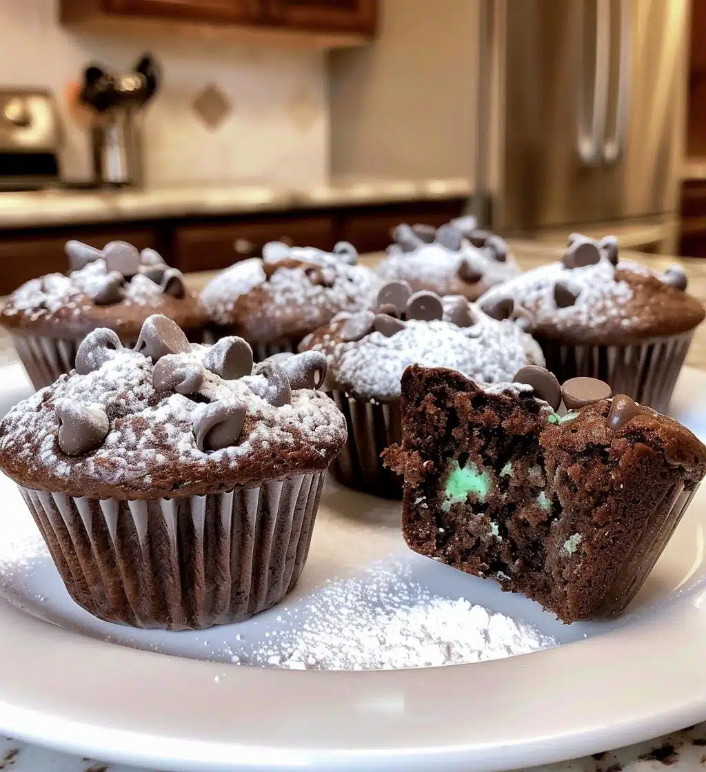 Chocolate peppermint muffins - detail 1