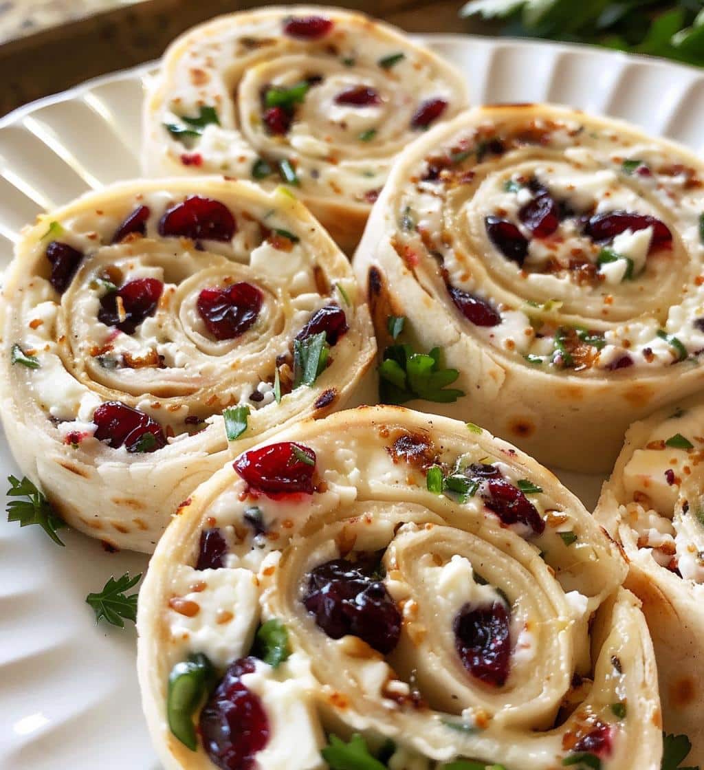 Cranberry Feta Pinwheels