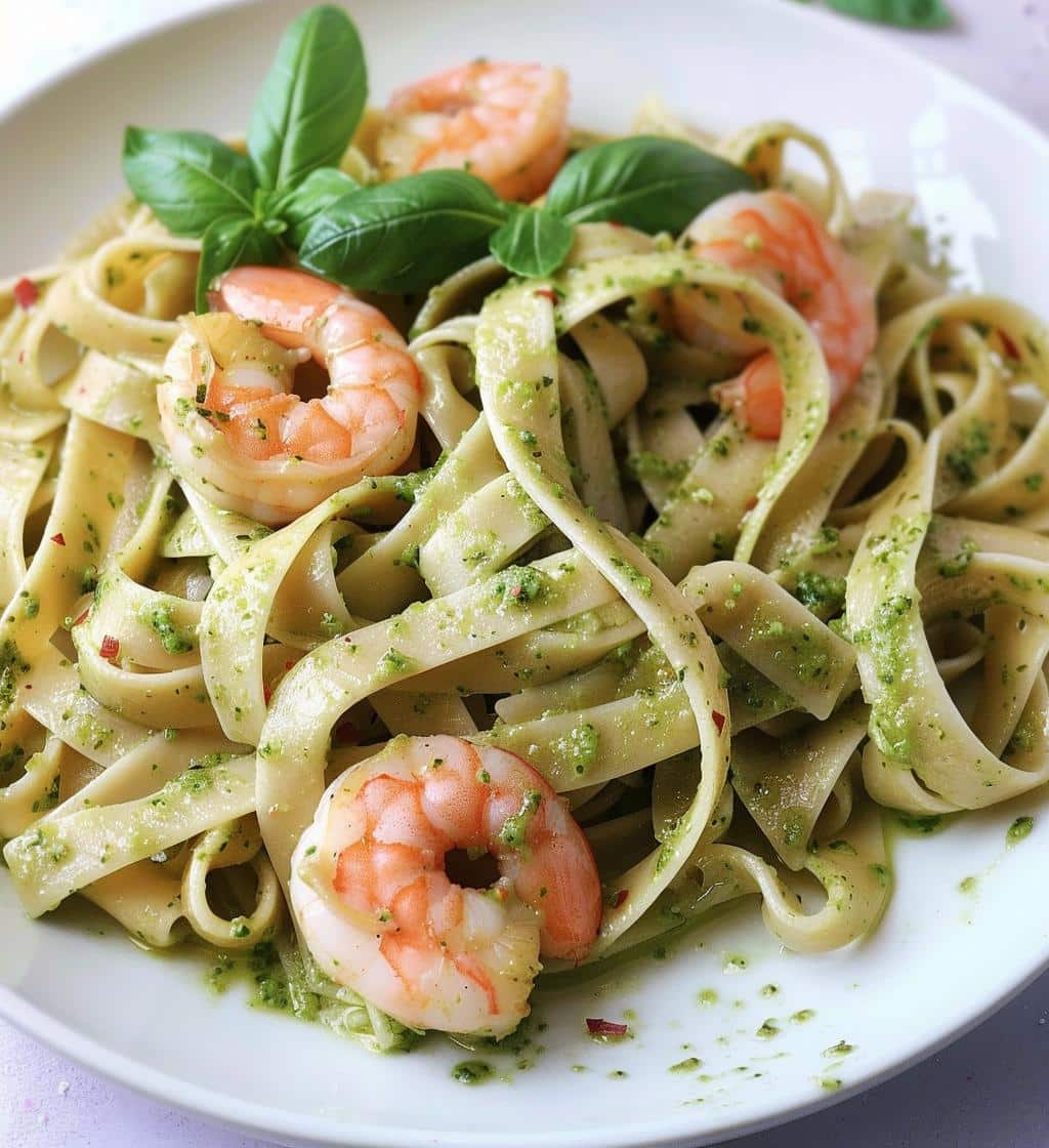 Creamy Pesto Shrimp Pasta