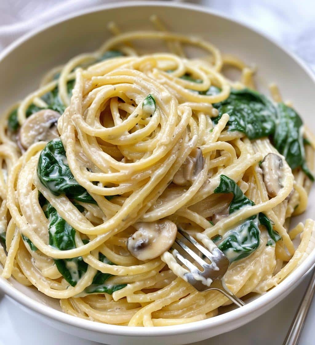 Creamy Spinach Mushroom Pasta