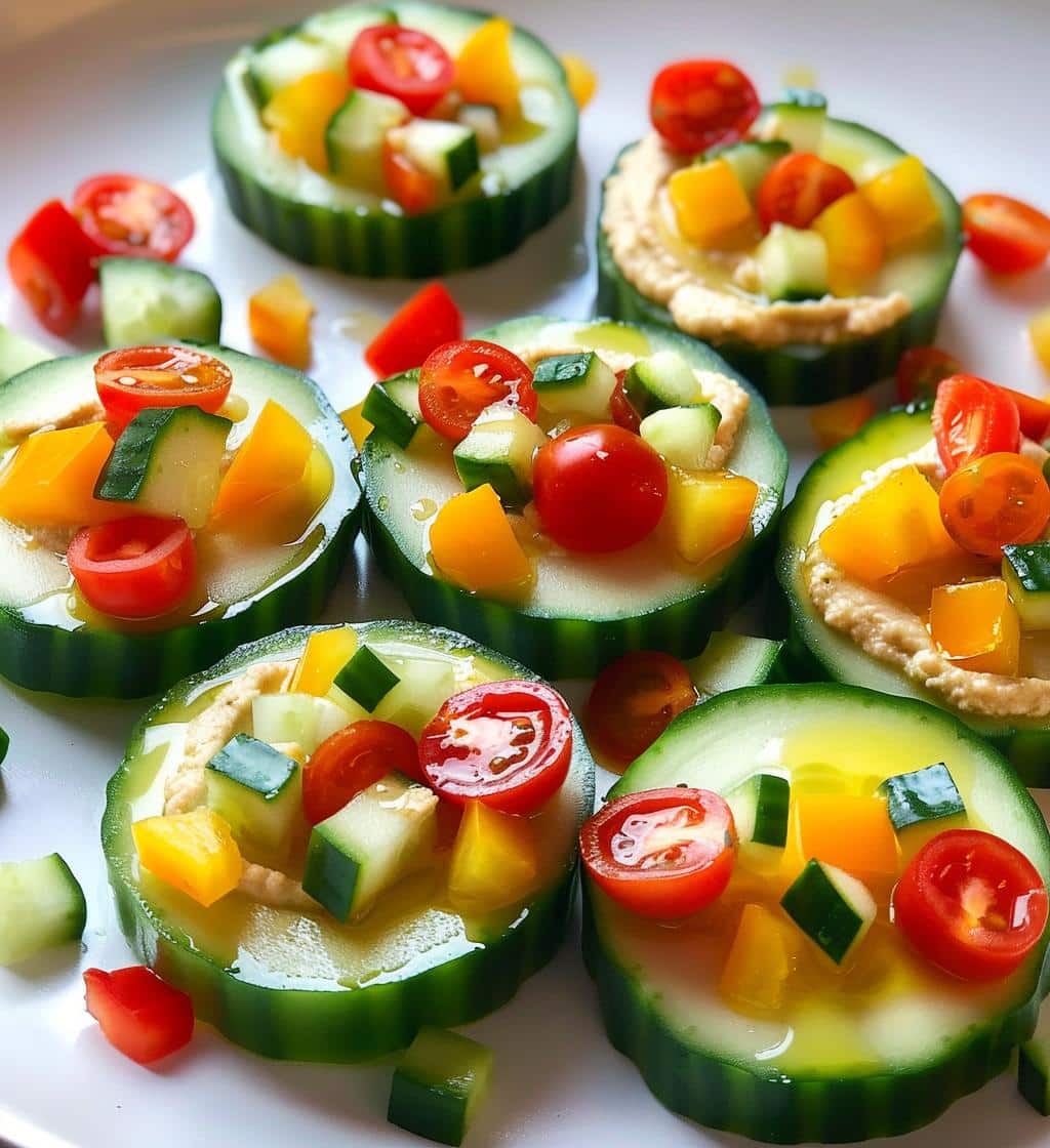Cucumber Hummus Cups - detail 1