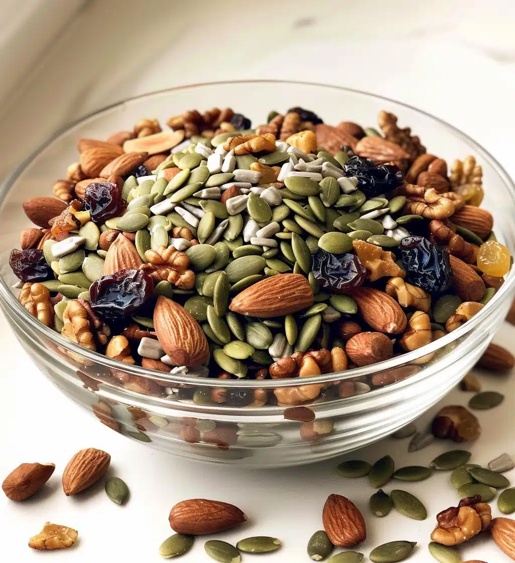 DIY Trail Mix (nuts + seeds + raisins) - detail 1