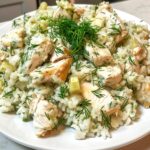 Dump-and-Bake Chicken Tzatziki Rice
