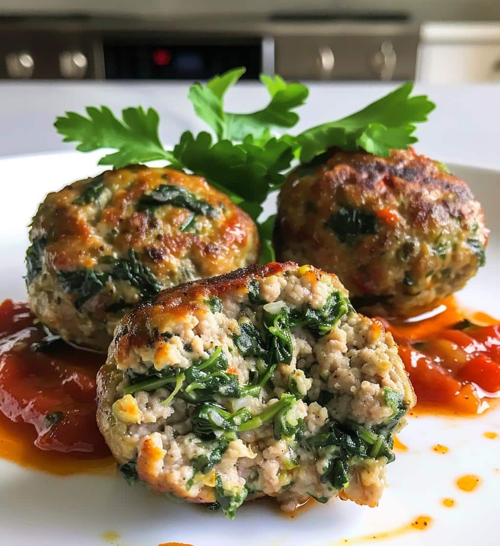 Easy Spinach & Garlic Meatballs Recipe