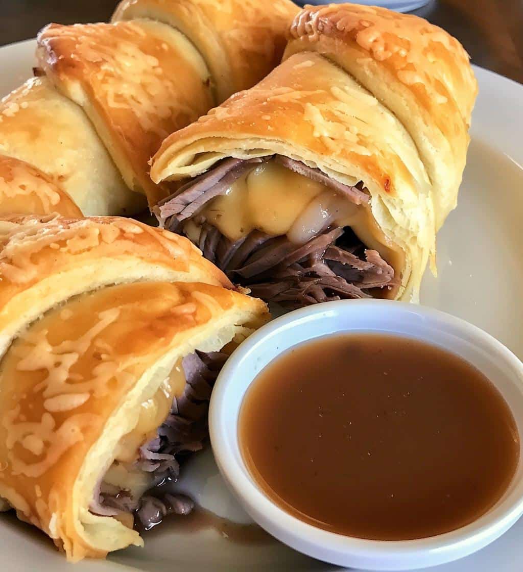 French Dip Roll Ups
