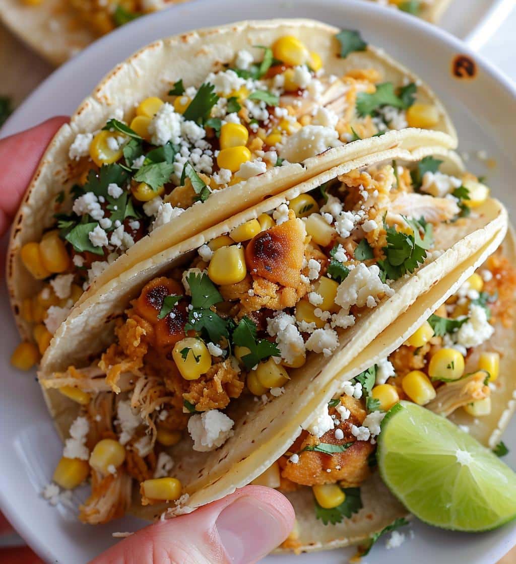 Fried Chicken Street Corn Tacos